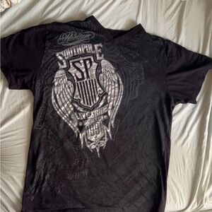 Affliction Black Graphic T-Shirt for Men